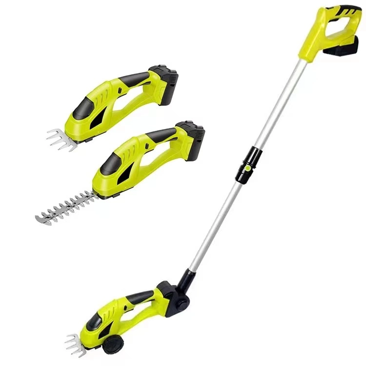 2 in 1 Mini Electric Cordless Battery Grass Shear &amp; Hedge Trimmer with Extension Pole