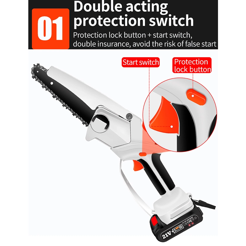 New Model 6inch 21V Portable Cordless Wood Chainsaw Sharpener Top Non-Slip Handle Mini Electric China Chainsaw